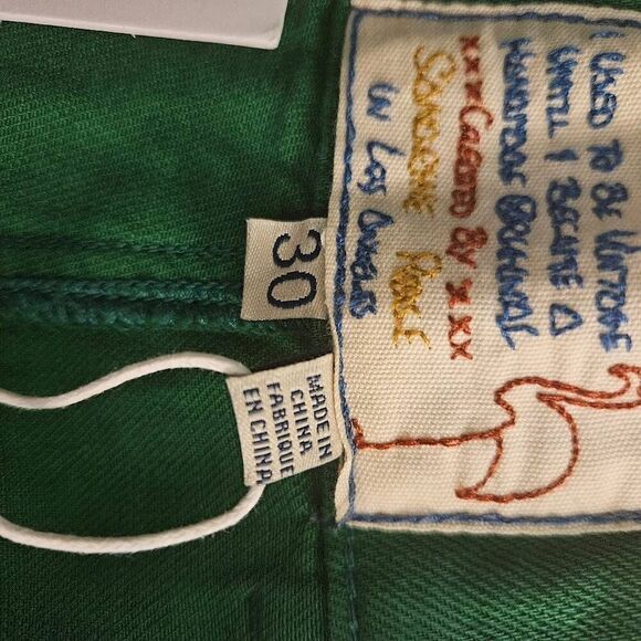 Sandrine Rose womens jeans, green high waisted pleated ankle length Size 30 NWT. - Picture 4 of 6